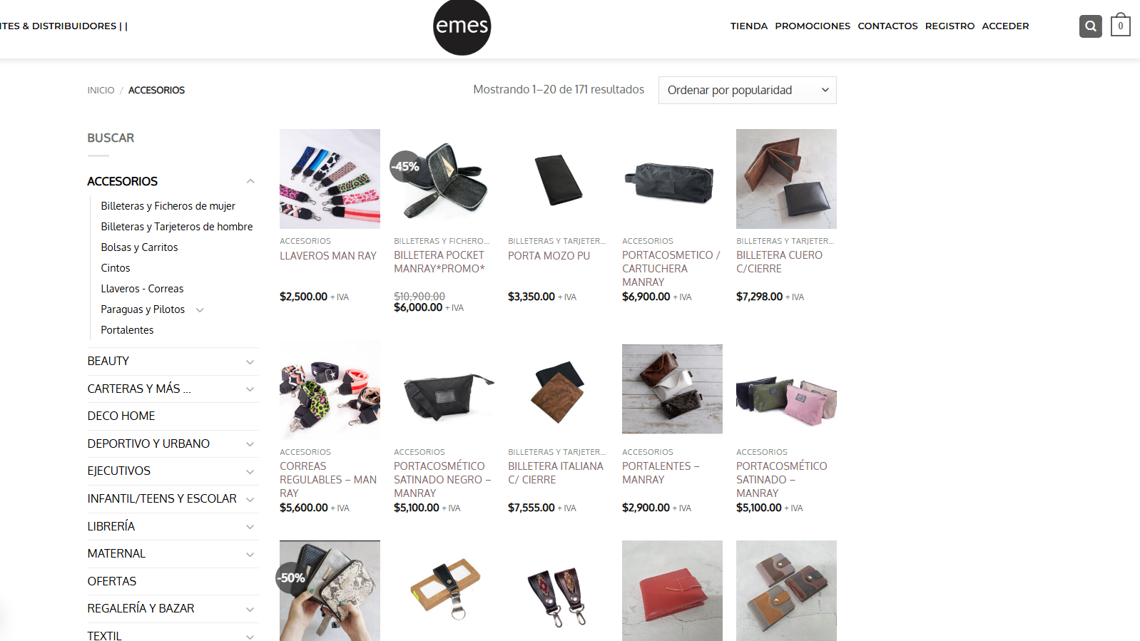 Tienda online de marroquinería