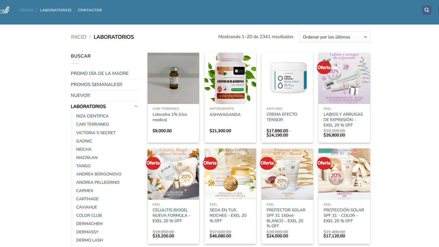 Cosmetología - Catálogo